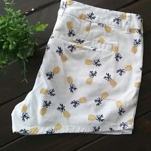 Bebop Pineapple Jean Shorts Size 13 White Navy